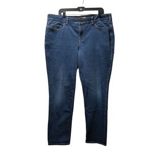 Lands’ End Jeans Women’s 22W Blue Mid Rise Straight Jean Stretch Denim